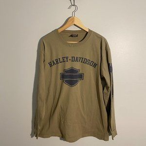 Harley Davidson Longue Sleeve Men's Big Moose Portland.Maine T-shirt Size L